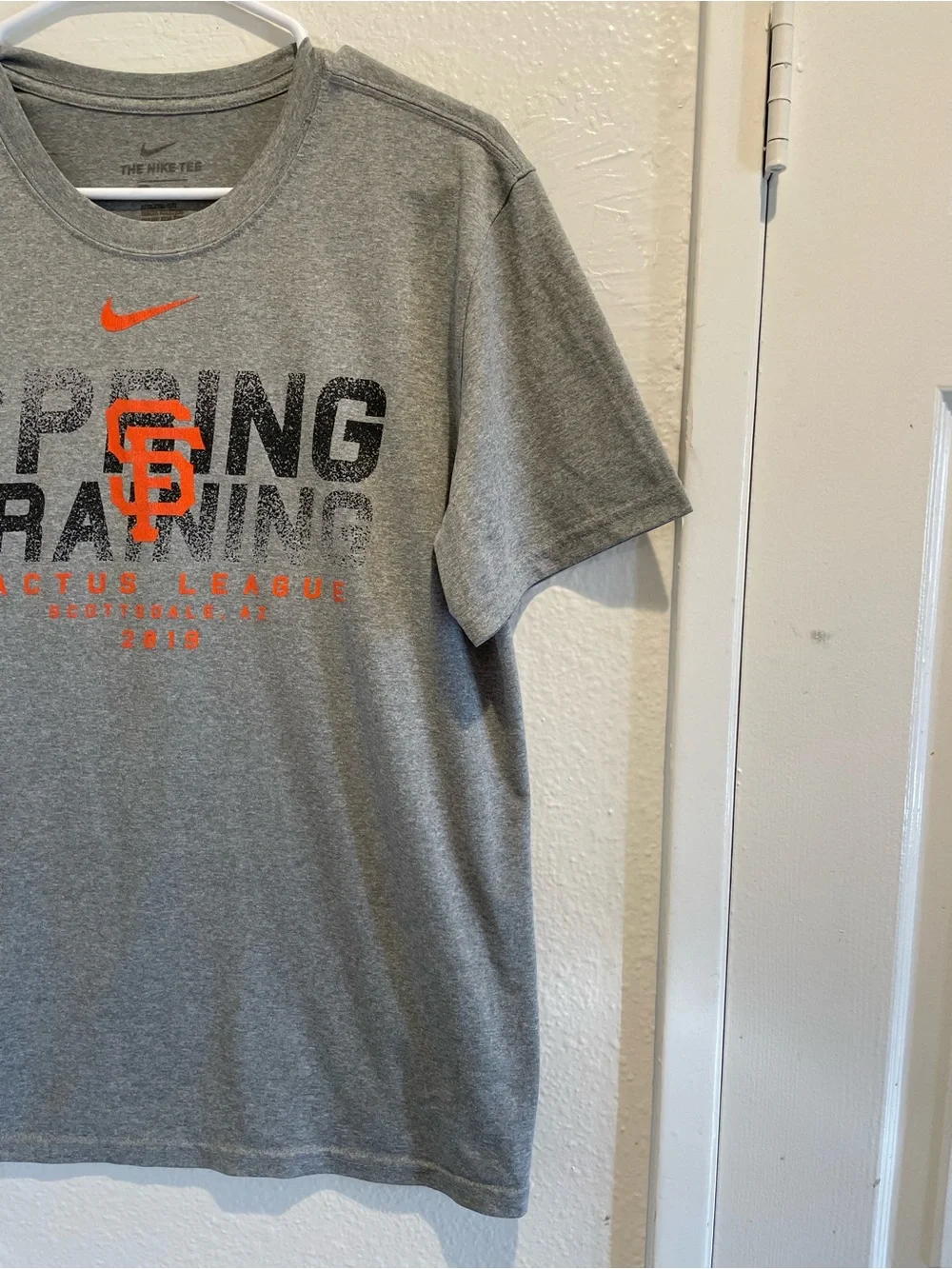 Nike SF Giants 2019 Spring Training Shirt Gray Men Size L Dri Fit MLB Baseball